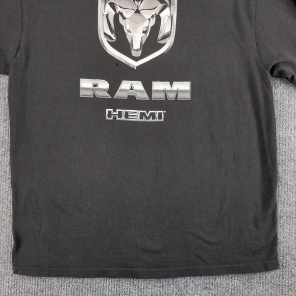 Ripple Junction Mens Crewneck Short Sleeve RAM Hemi Chrome Logo T-Shirt Black XL - Picture 6 of 13